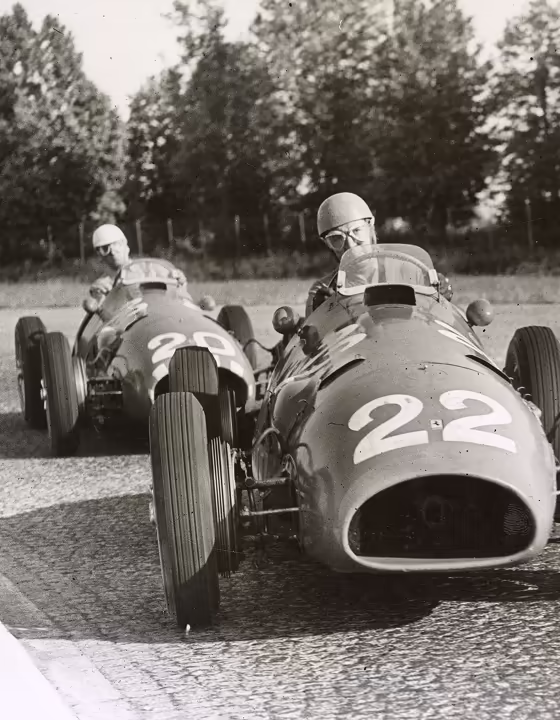 GP 500 Pirelli in Formula 1 - Alberto Ascari e Giuseppe “Nino” Farina sul circuito di Monza - Italia 1952
